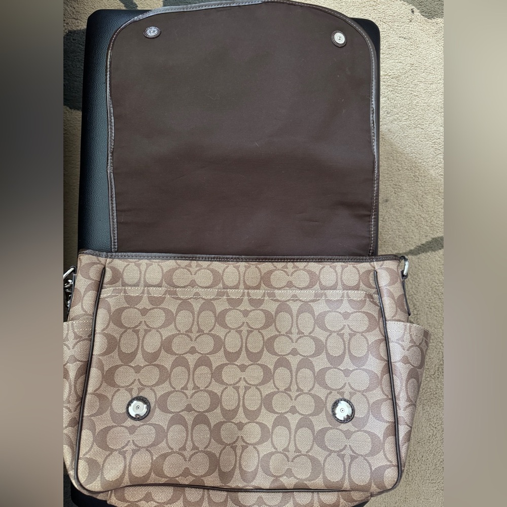 Coach Tan and Brown Signature Baby Messenger Bag - Picture 3 of 5